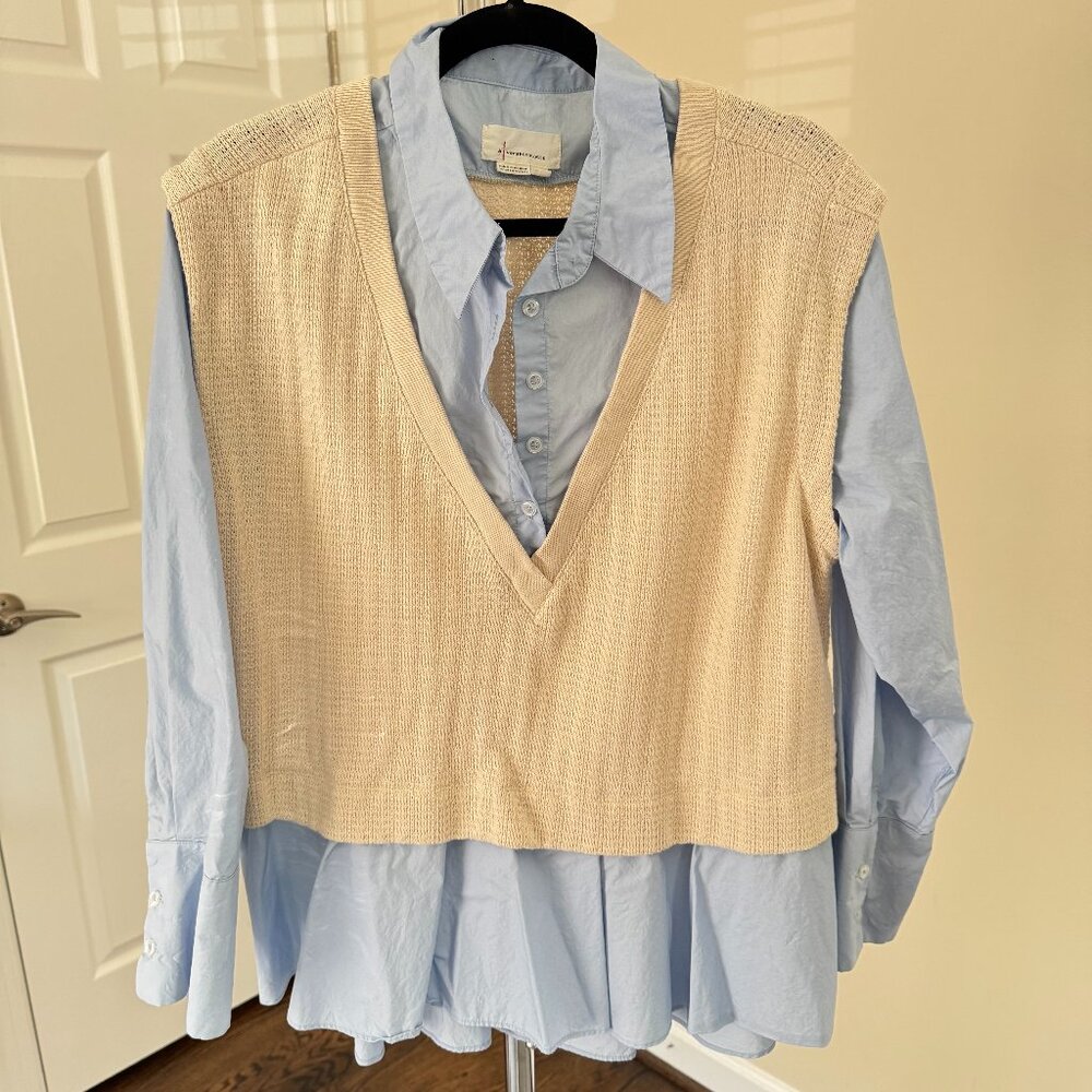 Anthropologie Twofer Sweater Vest Top